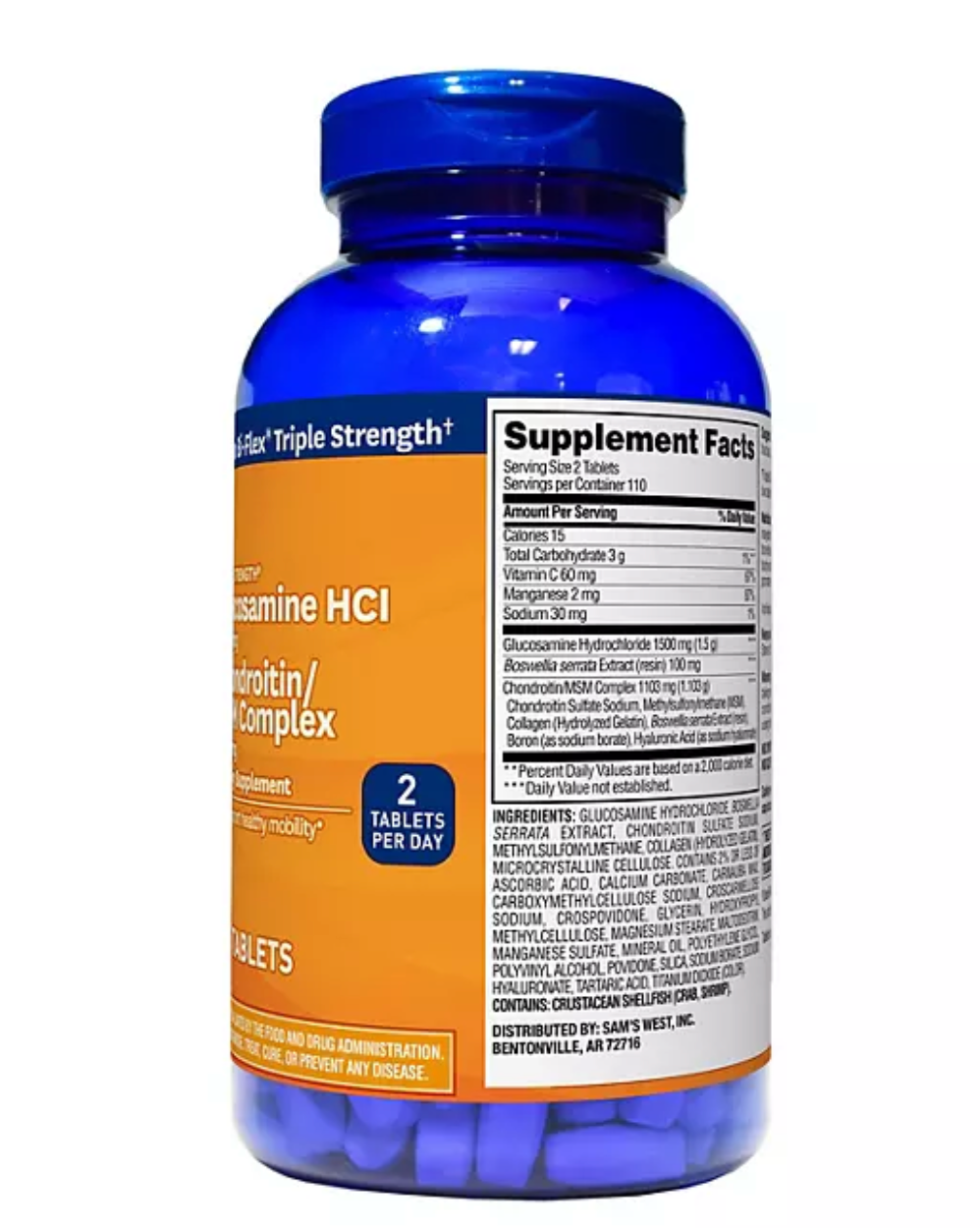 Triple-Strength Glucosamine Chondroitin MSM Tablets, 220 ct.