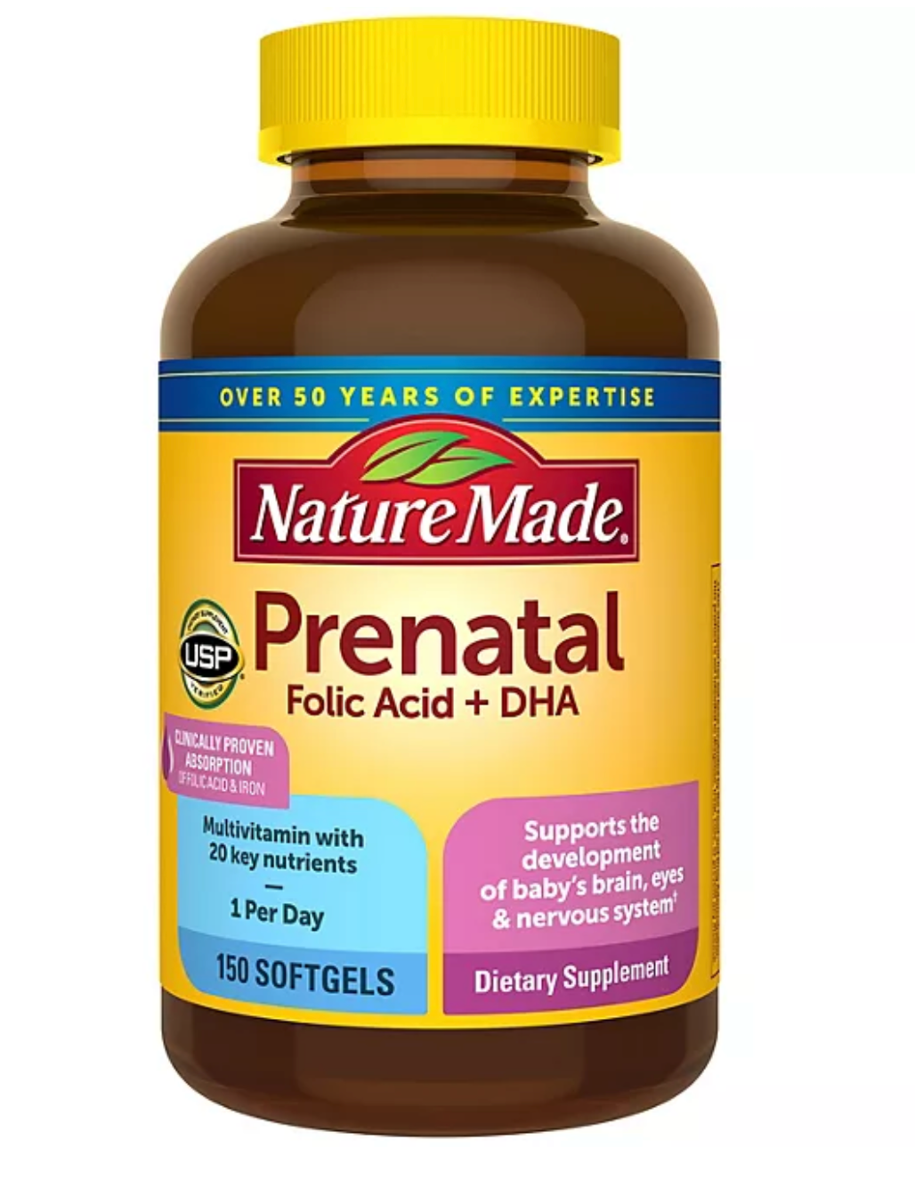 Nature Made Prenatal + DHA Softgels, 200 mg 150 ct.