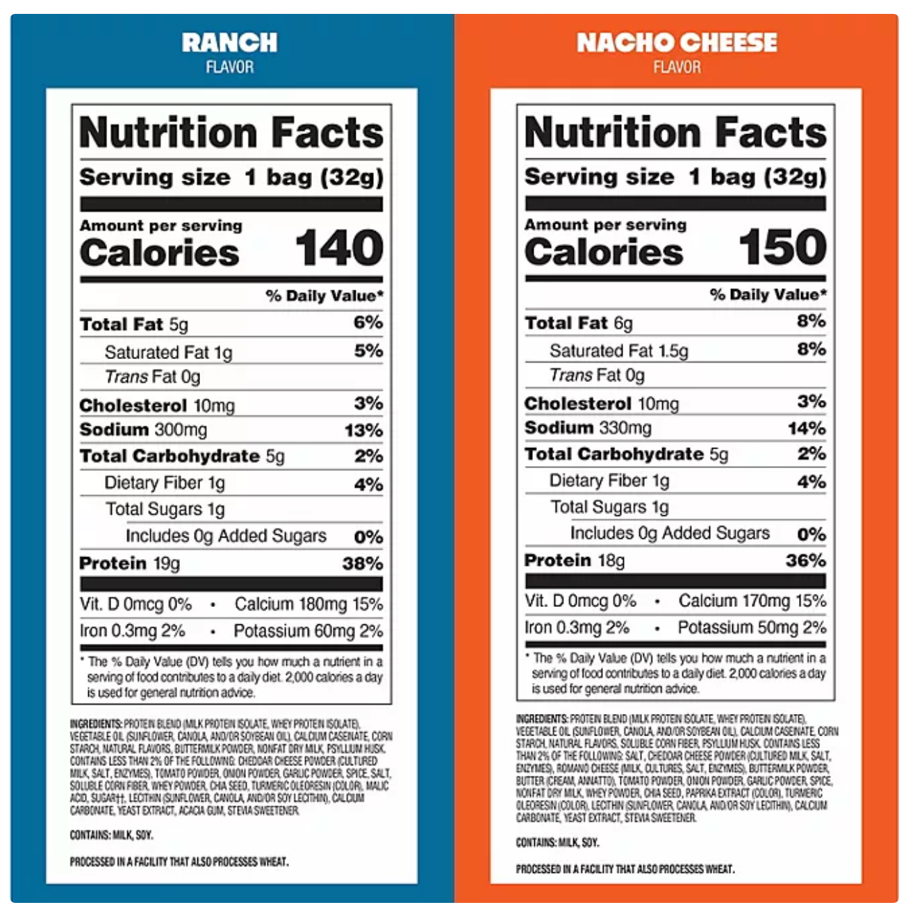 Quest Tortilla Style 18-19g Protein Chip Variety Pack, Nacho Cheese & Ranch, 14 ct.